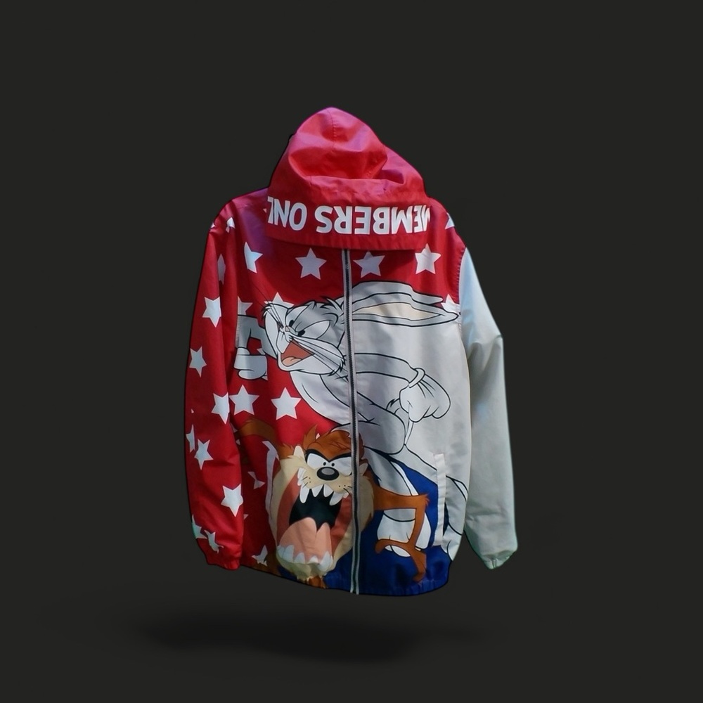 Warner Bros. Red and White Cartoon Hoodie